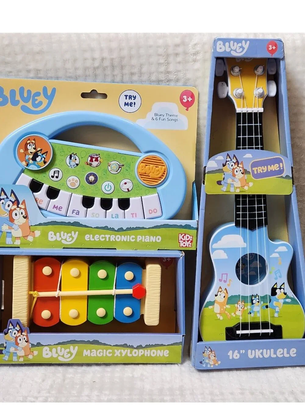 BLUEY Musical Instruments - Set of Three (3) Ukulele Piano Xylophone - NEW NWT